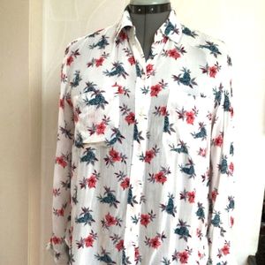 Club Monaco Button down shirt 💙🩷🍍